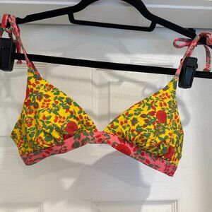 Roller Rabbit Floral Color-Block High-Waisted Bikini